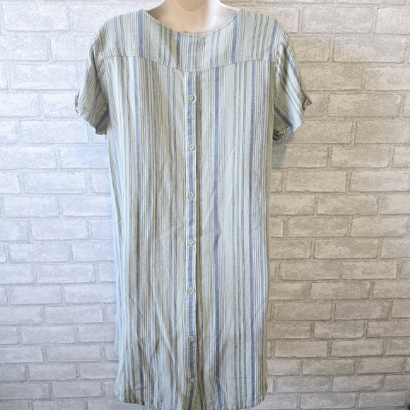 Anthro. Cloth & Stone Striped Casual Dress - Picture 4 of 8